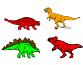 Disegno Dinosauri di terra  pitturato su boba