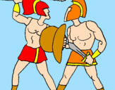 Disegno Lotta di gladiatori  pitturato su MATTIABEVITORI