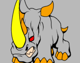 Disegno Rinoceronte II pitturato su edoardo