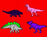 Disegno Dinosauri di terra  pitturato su r64