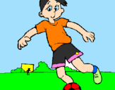 Disegno Giocare a calcio pitturato su dardan