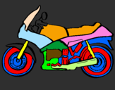 Disegno Motocicletta  pitturato su manuel