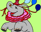 Disegno Elefante con 3 palloncini  pitturato su claudia......cla....