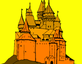 Disegno Castello medievale  pitturato su luigi