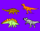 Disegno Dinosauri di terra  pitturato su PITER