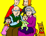 Disegno Famiglia pitturato su Nessie