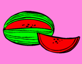 Disegno Melone  pitturato su manuela aprea