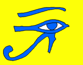 Disegno Occhio di Horus  pitturato su sara rigamonti