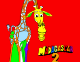 Disegno Madagascar 2 Melman pitturato su claudia