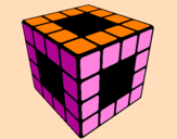 Disegno Cubo di Rubik pitturato su any