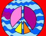 Disegno Simbolo della pace pitturato su fede n