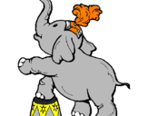 Disegno Elefante  pitturato su ele