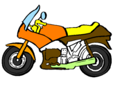 Disegno Motocicletta  pitturato su michele