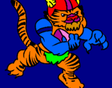 Disegno Giocatore tigre  pitturato su tig