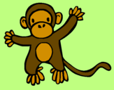 Disegno Scimmietta pitturato su tina