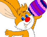 Disegno Coniglio e uovo di Pasqua II pitturato su giada