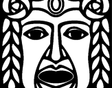 Disegno Maschera Maya pitturato su matteo