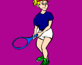 Disegno Ragazza che gioca a tennis  pitturato su marko
