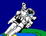 Disegno Astronauta nello spazio  pitturato su DIDDODO