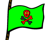 Disegno Bandiera dei pirati pitturato su ivan
