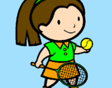 Disegno Ragazza che gioca a tennis  pitturato su marina