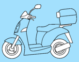 Disegno Ciclomotore pitturato su carlo