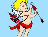 Disegno Cupido  pitturato su Ornella