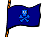 Disegno Bandiera dei pirati pitturato su giasmin