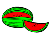 Disegno Melone  pitturato su miriana