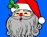 Disegno Faccione Babbo Natale  pitturato su Alessia
