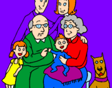 Disegno Famiglia pitturato su ilaria