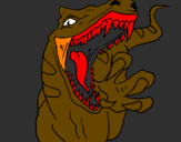 Disegno Velociraptor  II pitturato su michele