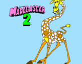 Disegno Madagascar 2 Melman pitturato su Macchia