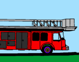 Disegno Camion dei pompieri con la scala pitturato su batman