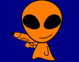 Disegno Alieno II pitturato su natan