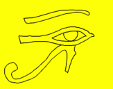 Disegno Occhio di Horus  pitturato su FILIPPO