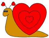 Disegno Lumachina cuore  pitturato su titty