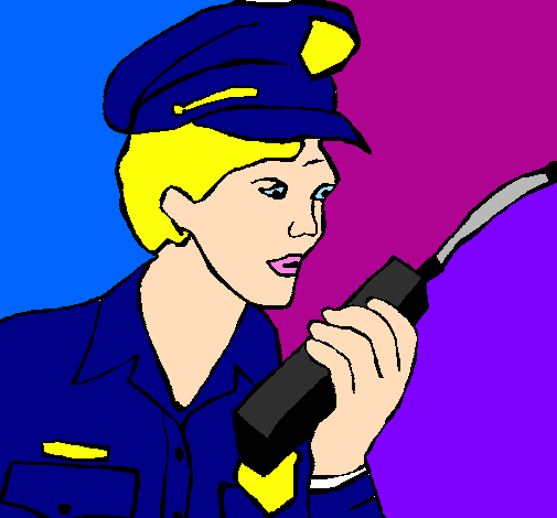 Polizia con il walkie talkie