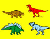 Disegno Dinosauri di terra  pitturato su Massimo C