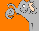 Disegno Elefante  pitturato su GABRIELE