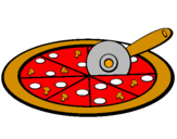 Disegno Pizza pitturato su olli