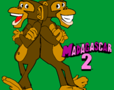 Disegno Madagascar 2 Manson & Phil 2 pitturato su bea