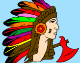 Disegno Indiano con le piume  pitturato su lalla