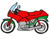 Disegno Motocicletta  pitturato su alfonso