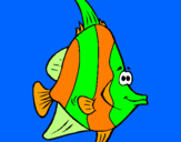 Disegno Pesce tropicale  pitturato su ZOE