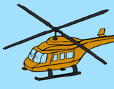 Disegno Elicottero   pitturato su simone