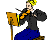 Disegno Dama violinista  pitturato su Marta