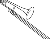 Disegno Trombone  pitturato su tromba