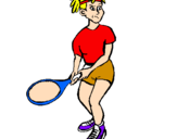 Disegno Ragazza che gioca a tennis  pitturato su JULY