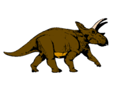 Disegno Triceratops pitturato su gaia castri